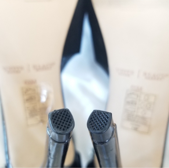 WHBM White House Black Market Adonia Black Peep Toe Stiletto Heels Boot 6.5 EUC - Picture 7 of 10